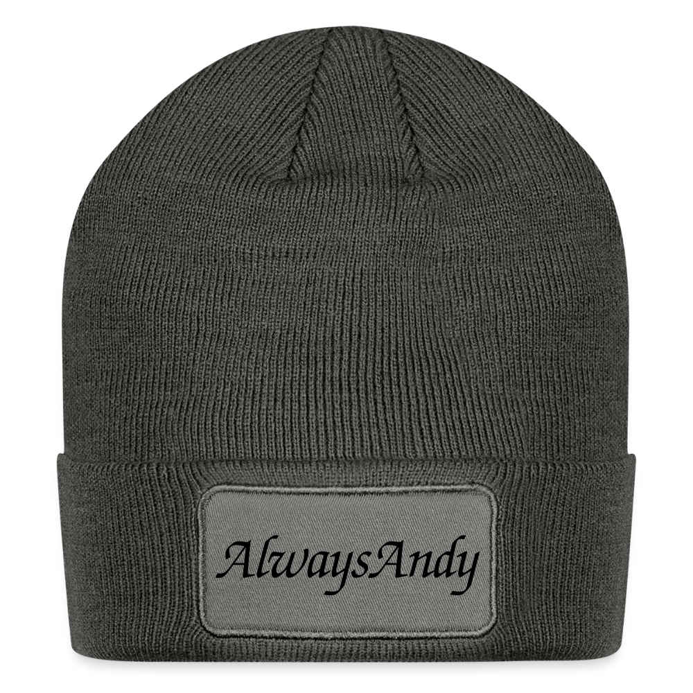 Patch Beanie - charcoal grey